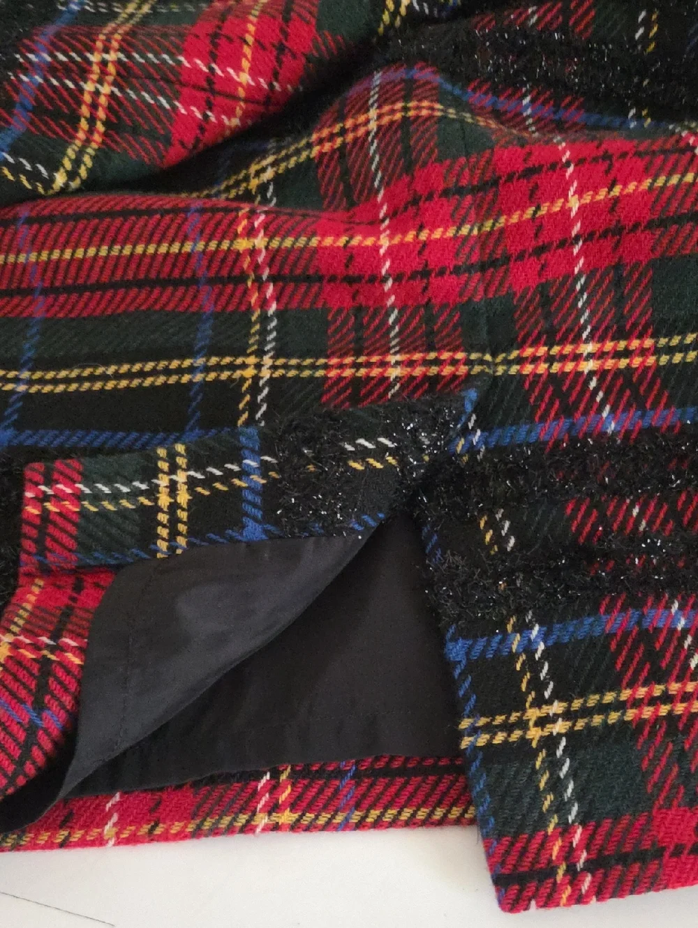 J Crew Stewart Tartan Holiday Plaid Lurex Stripe Shift Dress Size 12 - Picture 9 of 9